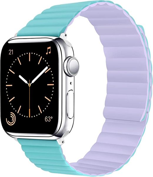 Magnetic Silicone Band for Apple Watch - 42/44/45mm Blue/Purple - MagneStix