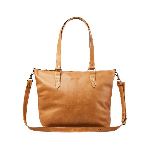 Rowdy - Tote Crossbody - Genuine Full-Grain Leather Bag with Zip Closure