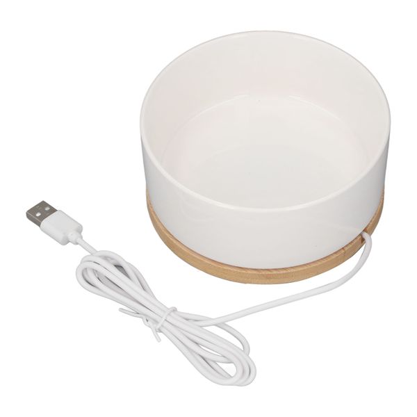 Large Heated Water Bowl, USB Ceramic Smart Thermal Bowl for Dog Cat Winter