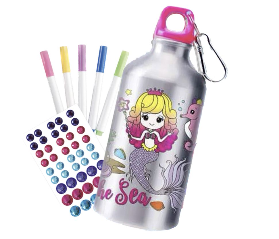 DIY Customizable Color in Kids Mermaid Water Bottle | Shop Today. Get ...