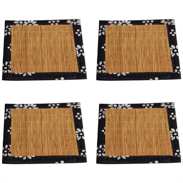 B-Bamboo Mat Coaster Bamboo Mug Pads Rattan Coaster Cup Pad Bamboo Sushi Ma