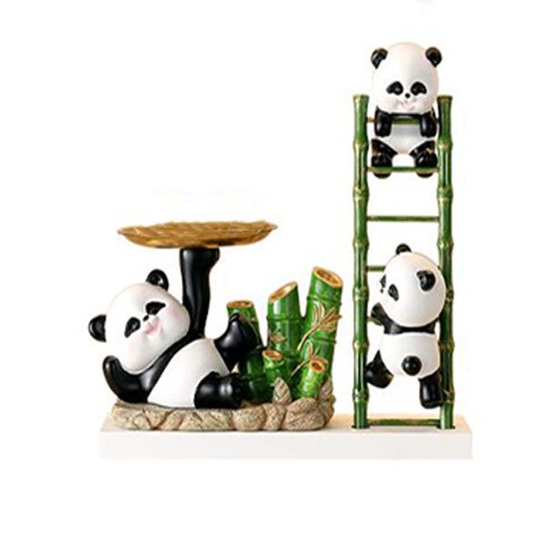 Home Lucky Panda Tray Desktop Sundries Storage Decoration Ornaments