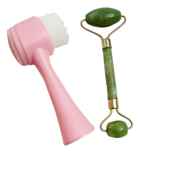 Facial Brush And Jade Massager Roller Set Shop Today. Get it Tomorrow