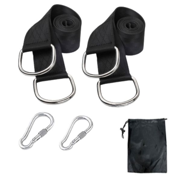 Arfast- 5PCS Heavy Duty Tree Swing Hanging Kit- 1.5m Straps &amp; Carabiners