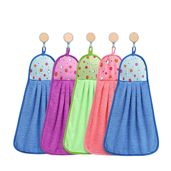 5-Piece Assorted Colours Coral Fleece Hand Towels