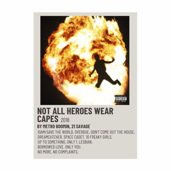Metro Boomin Not All Heroes Wear Capes Cover &amp; Tracklist - A1 Poster