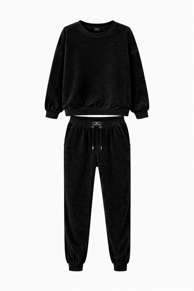 Secret Shield Eclipse Premium Velour Tracksuit Set - Ultra Soft Crewneck