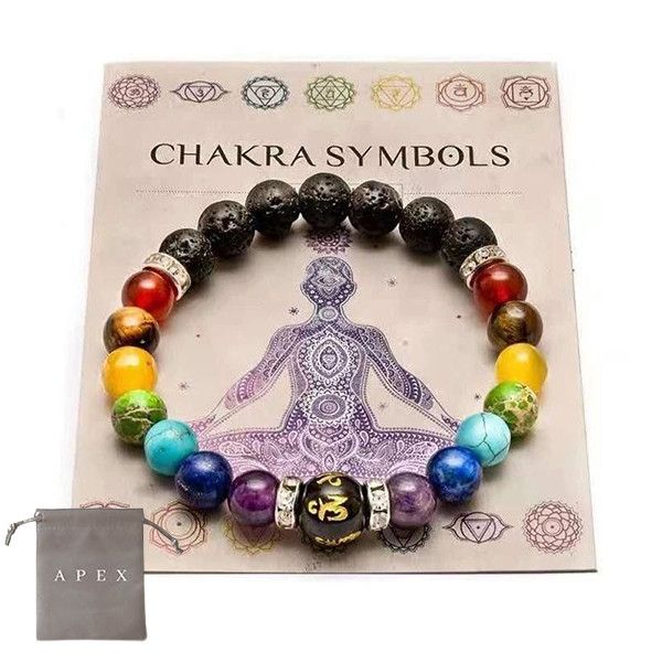Chakra Bracelet with Natural Stones &amp; Pouch