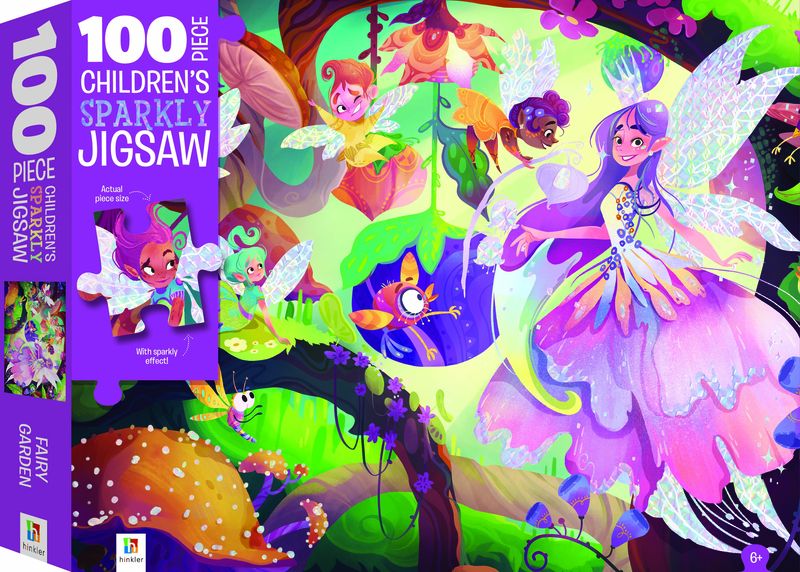 100 Piece Children's Sparkly Jigsaw: Fairy Garden