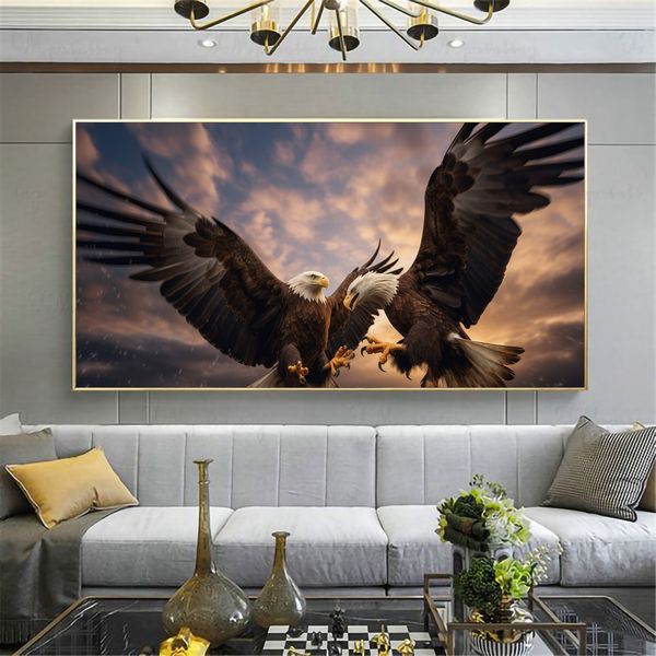 Canvas Wall Art - Aerial Duet Eagles - 0665