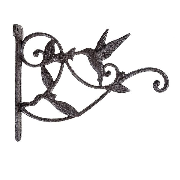 Garden Decor Wall Mounted Birdy Flower Pot Hook - Humming Bird 26cm
