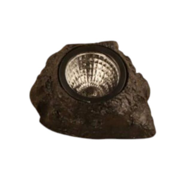 Solar Powered LED Stone Light For Outdoor - Black
