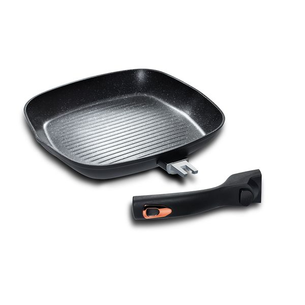 Berlinger Haus 28cm Marble Coating Grill Pan with Detachable Handle - Black