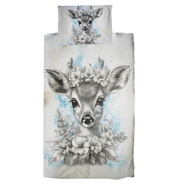 Pink Baby Deer Cot Duvet Set By Nathan Pieterse