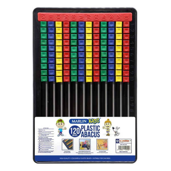 Marlin Kids - Plastic Abacus Flat Board 120 Beads (Pack Of 5)