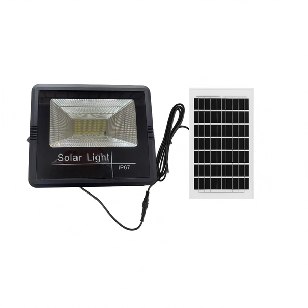 200W Solar Flood Light with Remote &amp;Panel IP67 Outdoor-3 Pack