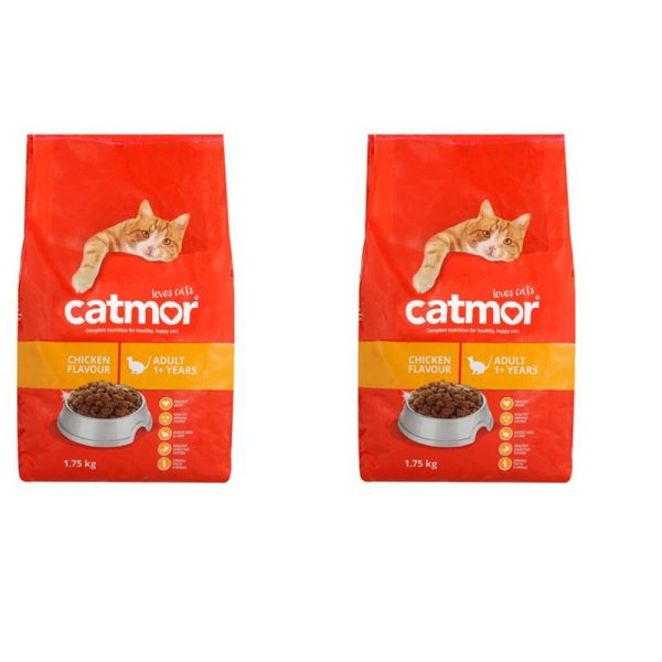 Catmor Chicken Flavour Adult 1+Years Cat Food (2 x 1.75kg)