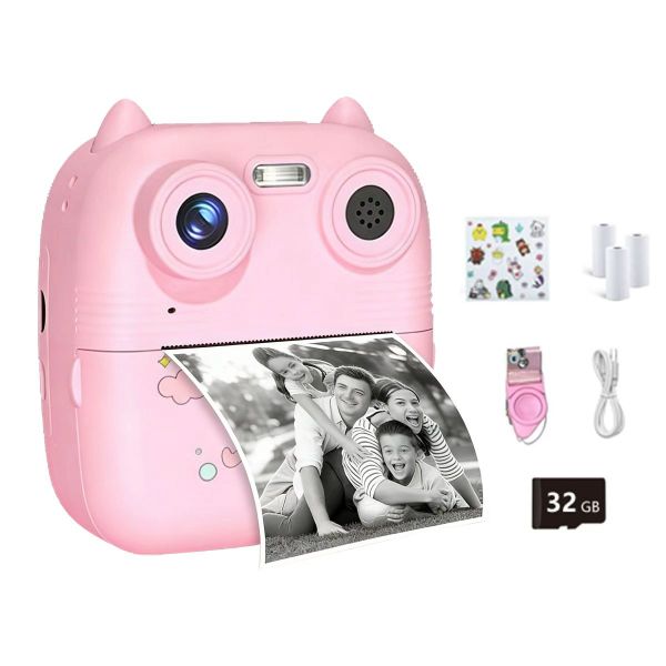 Instant Print Kids Camera 32GB Memory Card Included 3 Rolls Printing Pape
