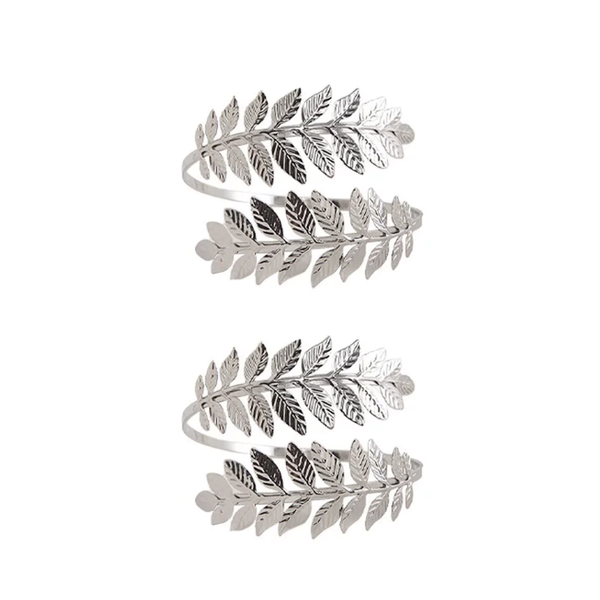 Leaf-Inspired Metal Curtain Tiebacks - Set of 2