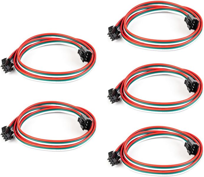 5Pcs 20AWG 3 Pin JST SM Male Female Plug LED Connector Extension Cable