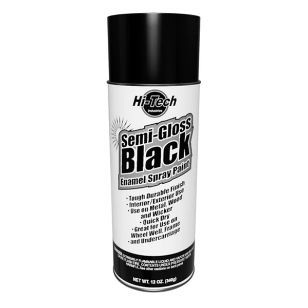 Hi-Tech Semi-Gloss Enamel Spray Paint - Black - 355ml