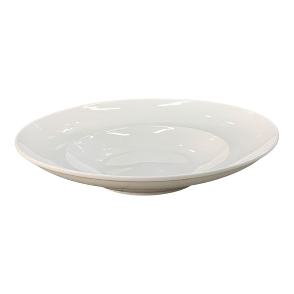 35cm Round White Fruit Bowl - Large Ceramic-Look Serving Bowl