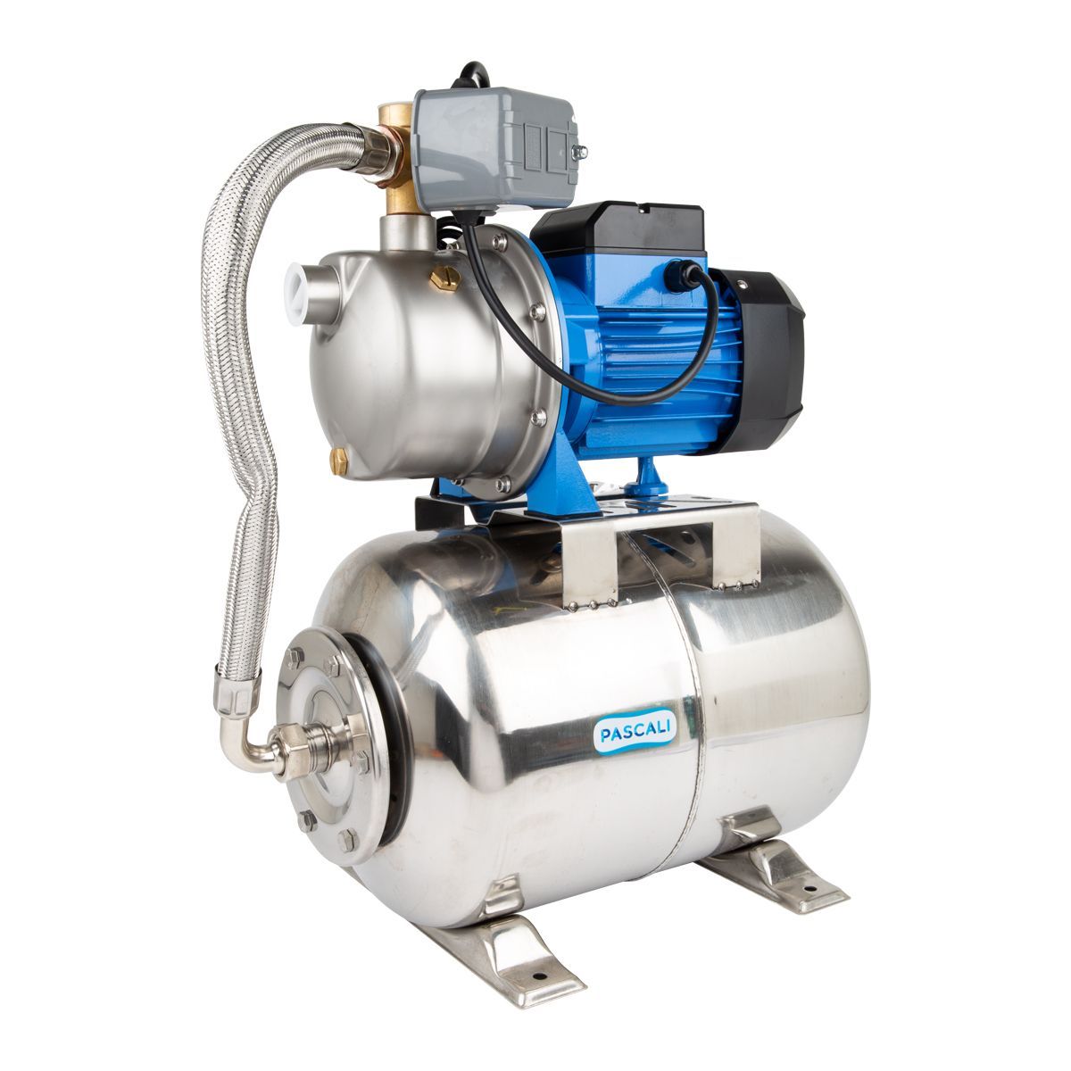 Pascali Self Priming Pump Jet Stainless Steel 0.75KW With 24L S/S Tank