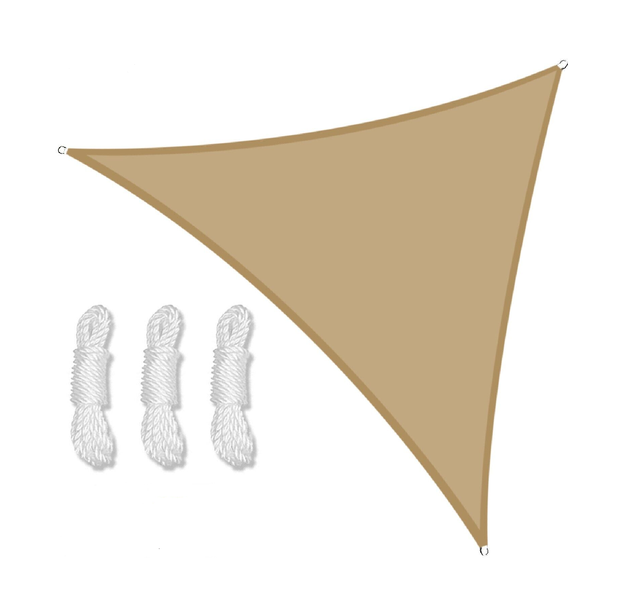 Sunshade Triangle Sand - 3.6 x 3.6 x 3.6CM With 3 Fixing Ropes