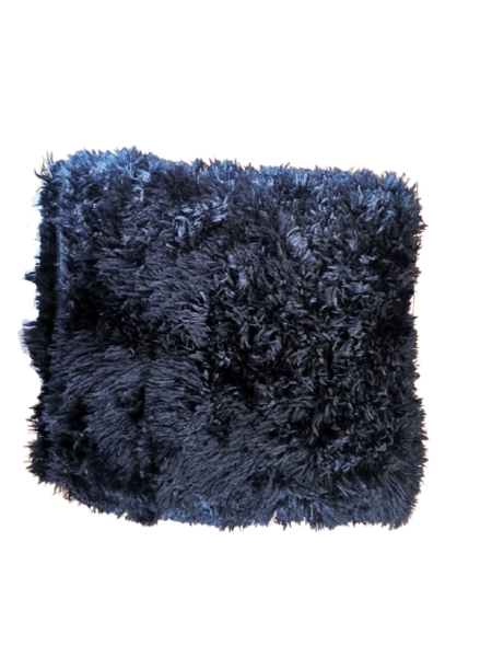 Fluffy Faux Fur Cushion Black