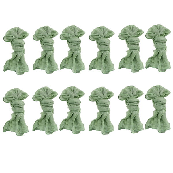 Gauze Cheesecloth Napkins Wrinkled Dinner Napkins Deco- Green 12Piece