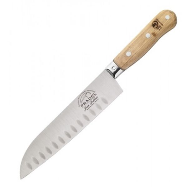 Jean Dubost 1920 - Oak Handle Santoku Knife - 17cm