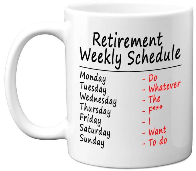 Retirement Weekly Schedule Christmas Retirement Gift 11Oz Coffee Mug