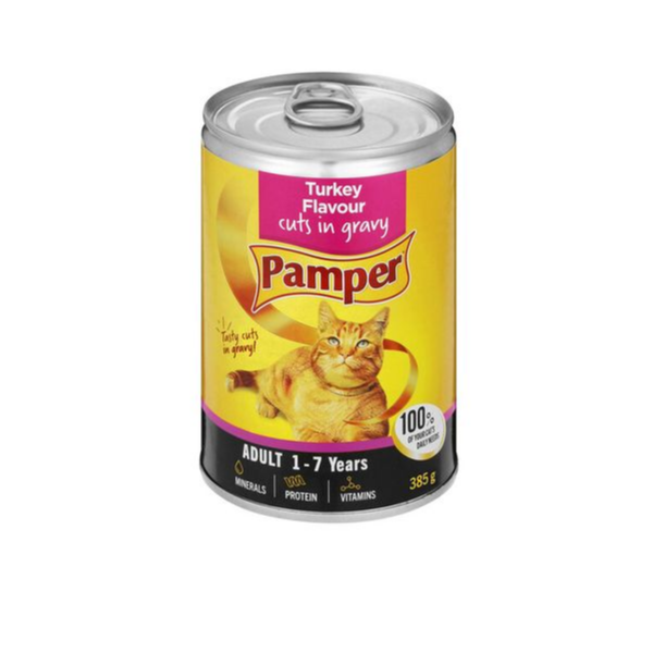 Pamper Turkey Flavour Cuts In Gravy (12cans x 385g)