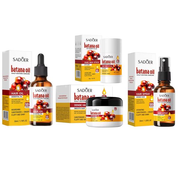 Sadoer Batana Oil Complete Hair Revival Set - 4-in-1 Repair &amp; Shine Kit
