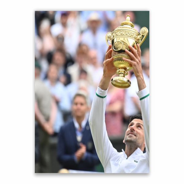 Djokovic Lifting Wimbledon Poster - A1