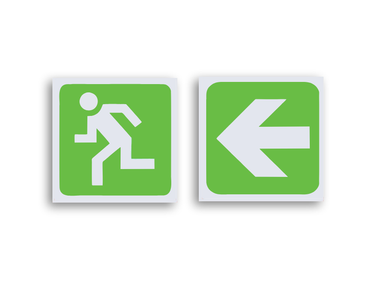 Safety Signs - Running Man and Direction Arrow - Left