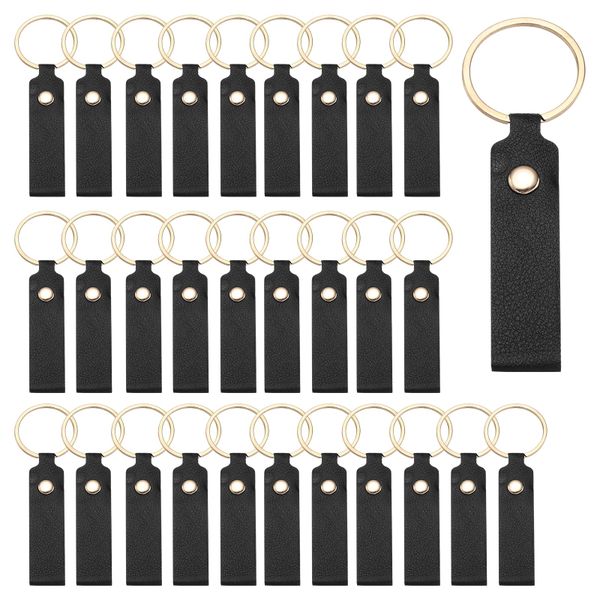 40 Pieces PU Leather Keychain Blanks Bulk Laser Engraving Keychain
