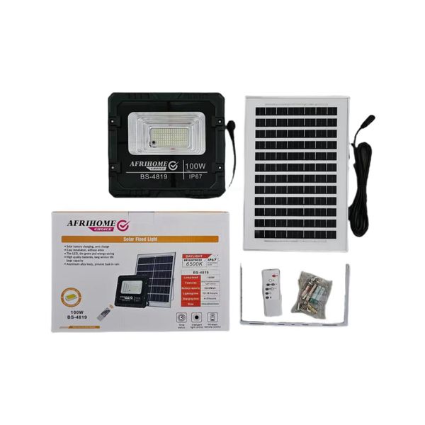 Afrihome 100W Solar LED Flood Light with Remote control
