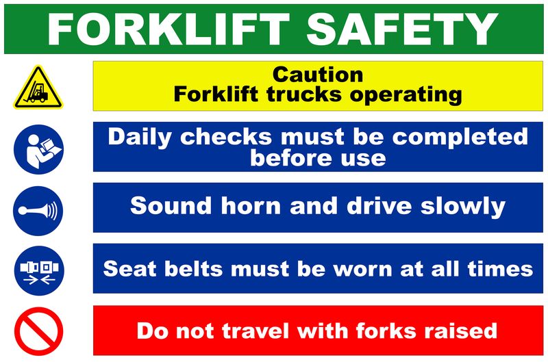 Forklift Safety Caution forklift trucks operating 40x60cm sign - 2 pack