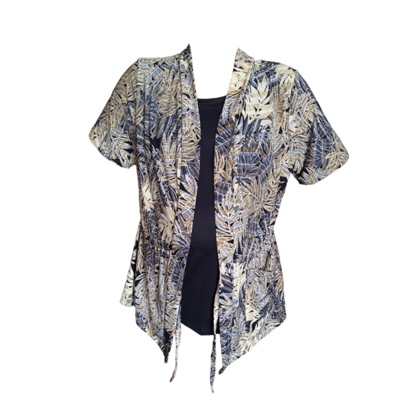 Maternity Nursing Extra Length Cardigan FDY - Navy and Gold