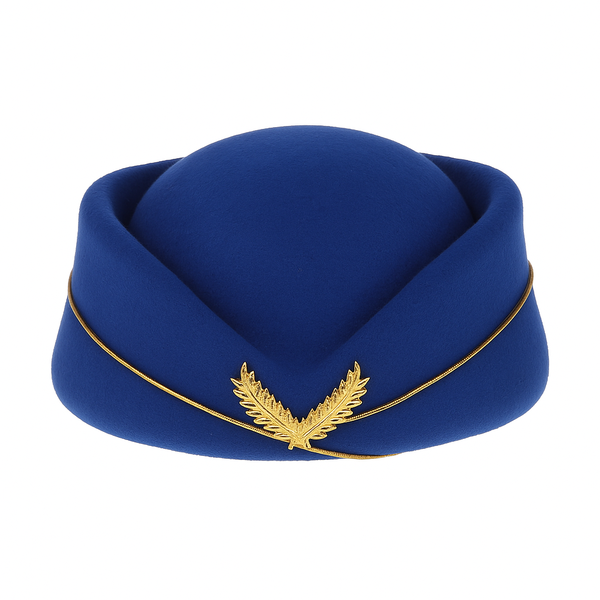 Beret Airline Air Hostess Flight Attendant Hat for Women Ladies - Blue