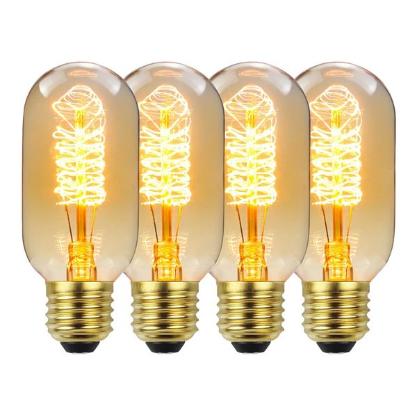 T45 Antique Vintage 40W Light Bulb E27 (Set of 4)