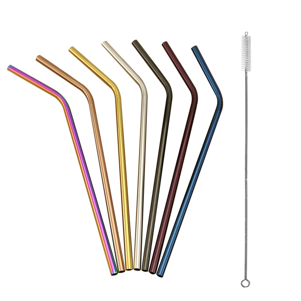 7Pcs 300Mm Straws Metal Colors Fits 40 Oz Tumbler Cleaning Brush
