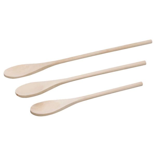 Wooden Spoon 3pc Set 20/25/30cm Basic - Kitchen Essentials