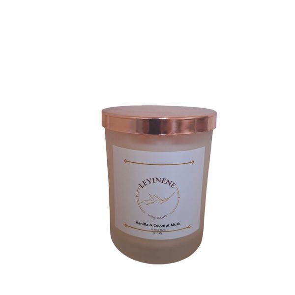 Vanilla &amp; Coconut Musk Soy Wax Candle - 180g