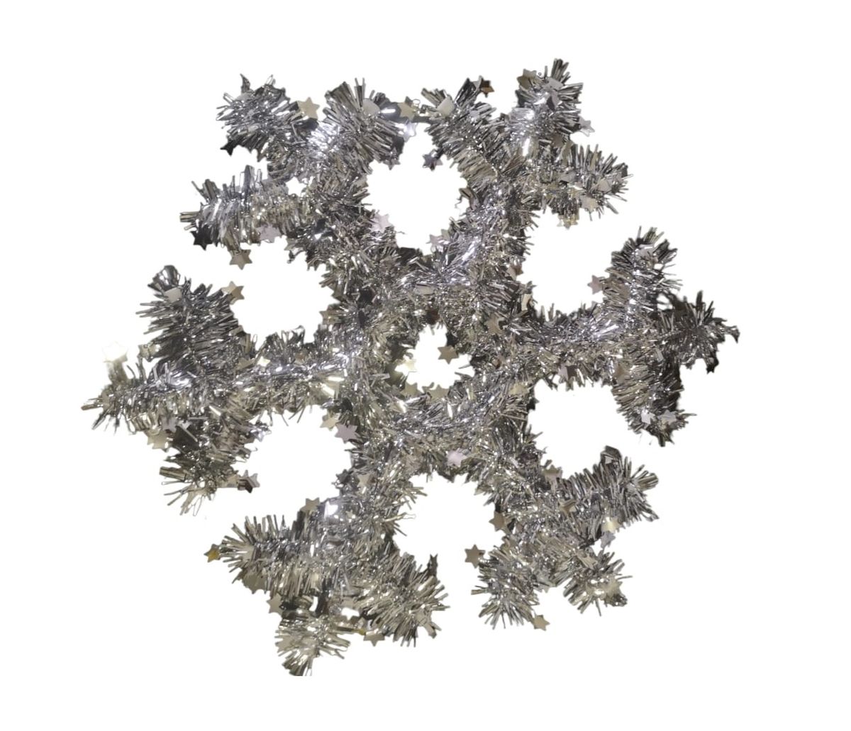 Sparkling Christmas Silver tinsel Snowflake , 30cm