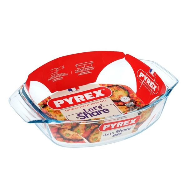 Pyrex - Optimum Glass Oval Roasters - 2 Litre