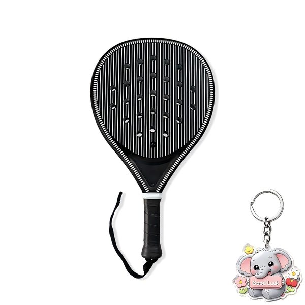 Lightweight Pickleball Paddle Racket with Wrist Strap - White