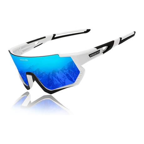 KINGSEVEN Polarized Mountain Cycling Glasses for men and Apex Bookmark -Blue Image