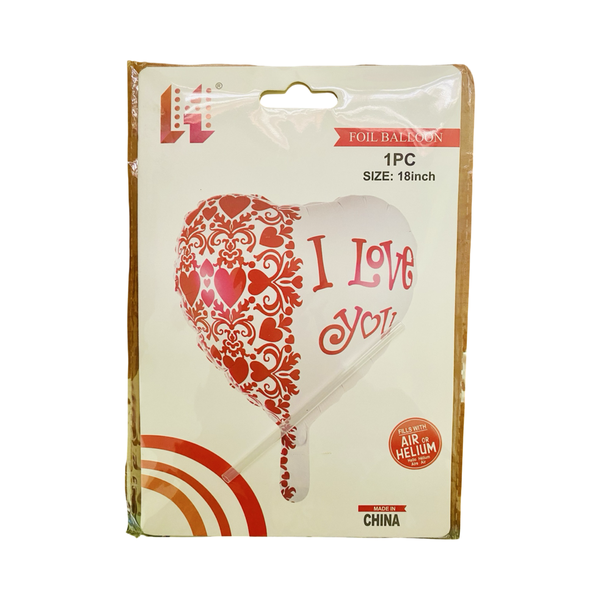 I Love You Playful Red Heart Foil Balloon-1 Piece